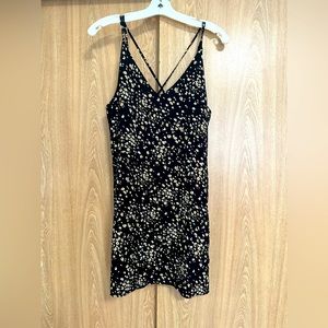Topshop Black Leopard Print Strappy Tank Dress